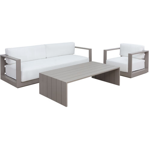 Tavira Greige / Stinson White Outdoor Sofa